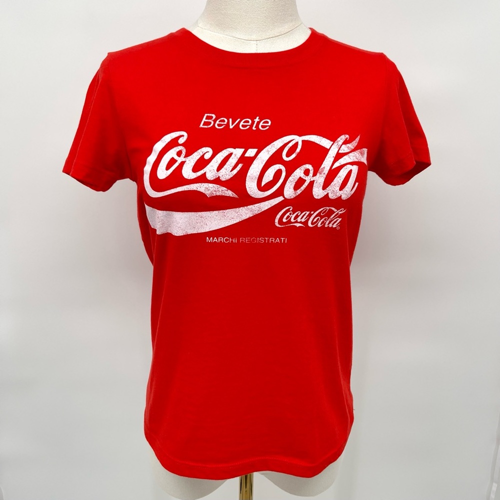Coca-Cola Short Sleeve Top Women’s Small Red White T-Shirt